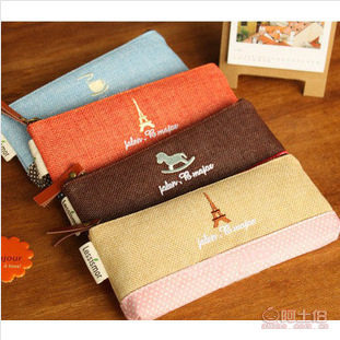 【自主韩版创意时尚简约时光可爱创意笔袋帆布笔袋文具厂家批发007.5*19*1.5CM】缙云县花儿饰品厂 - 产品库