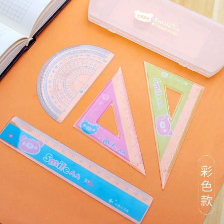 圆规套尺可爱软尺子套装 小学生多功能学习文具新选择